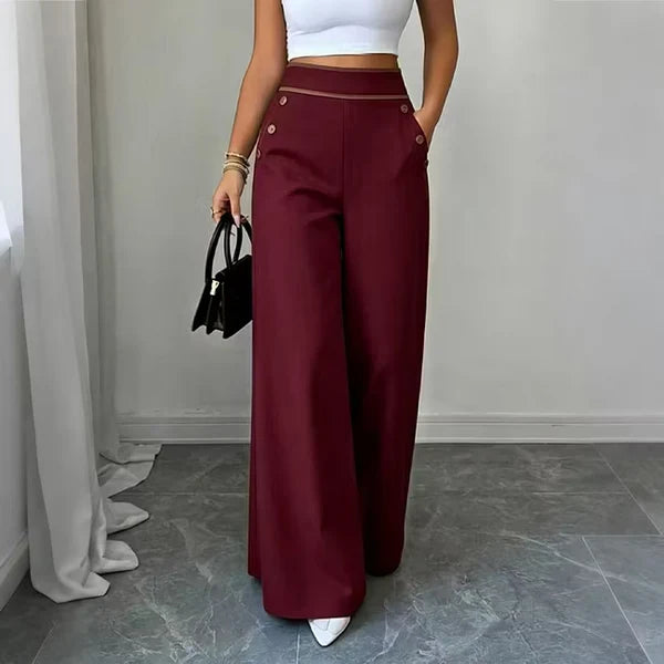 Women’s Contrast Trim Wide-Leg Pants