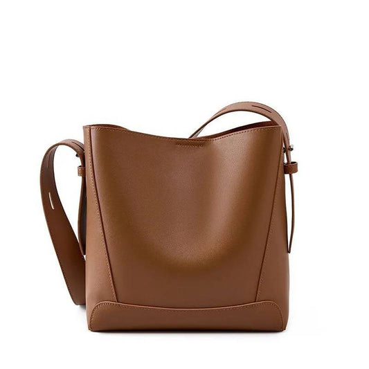 Women's Leather-Look Bucket Shoulder Bag