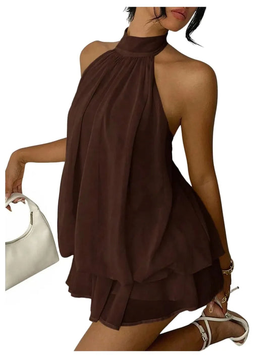 Women’s Flowy Halter Mini Dress