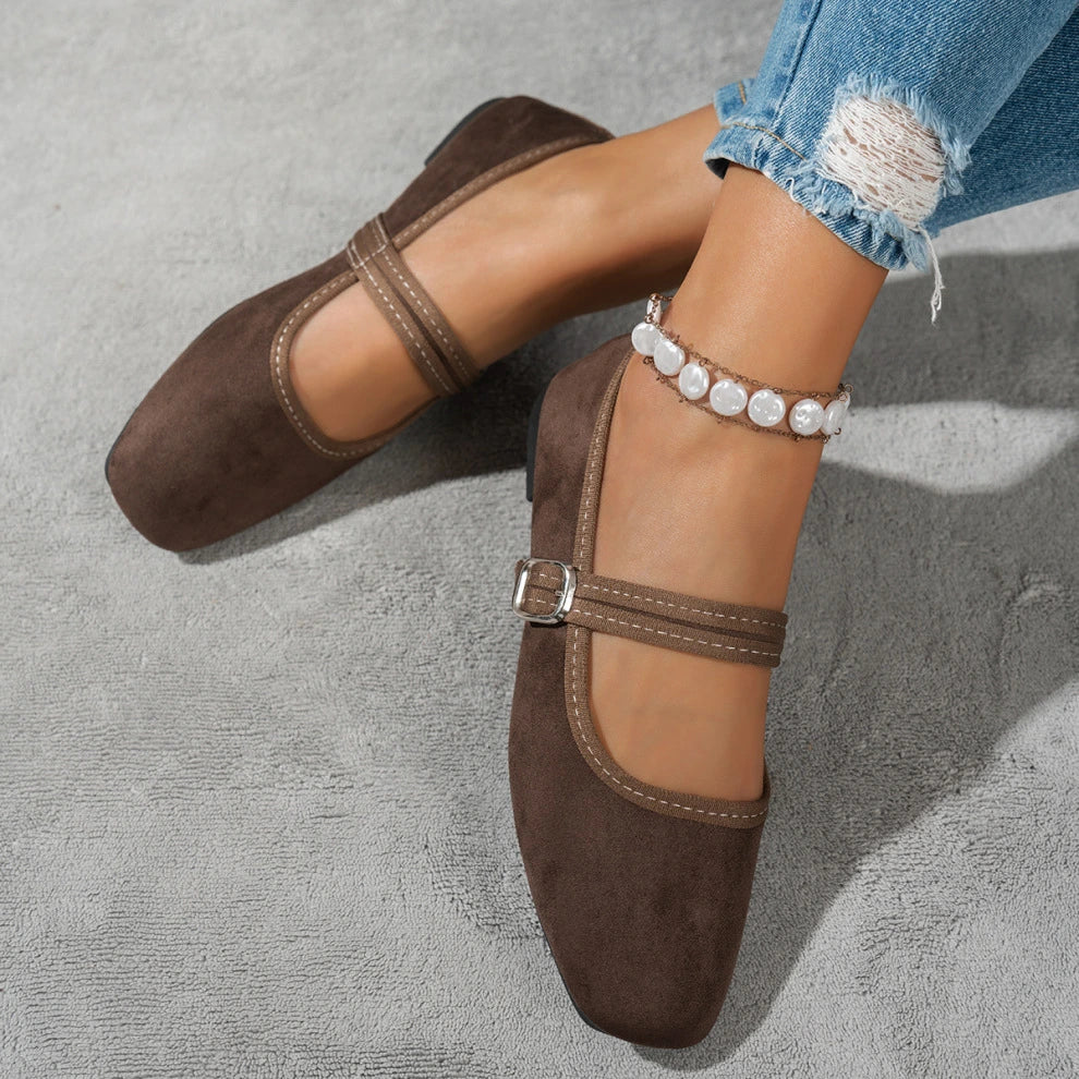 Women's Buckle Strap Pointed-Toe Flat Shoes