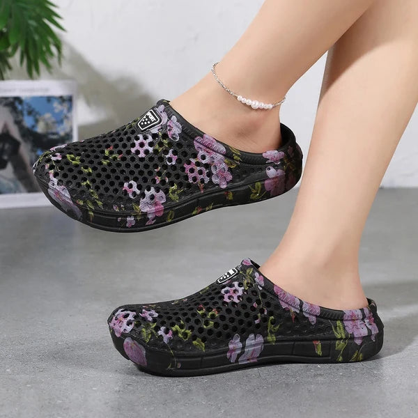 Women’s Floral Print Ventilated Clog Slides