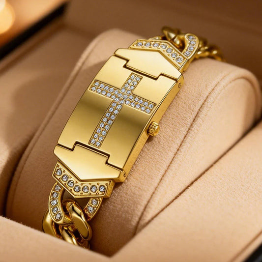 Women's Crystal Cross Bracelet Watch