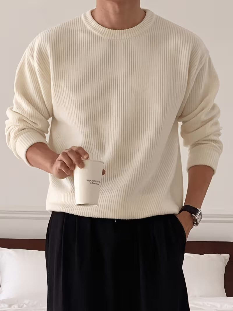 Men's Ribbed Crew Neck Sweater