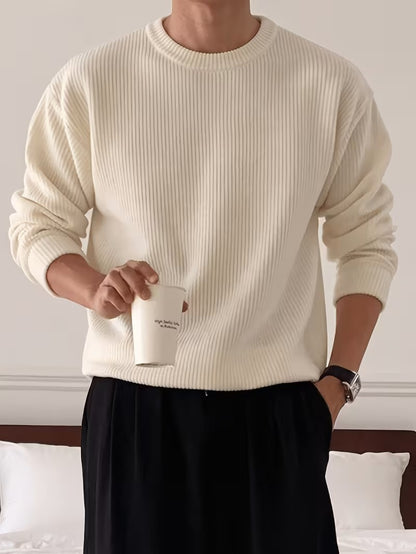 Men's Ribbed Crew Neck Sweater