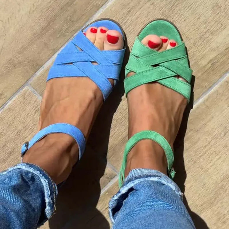 Women’s Crisscross Ankle Strap Flat Sandals