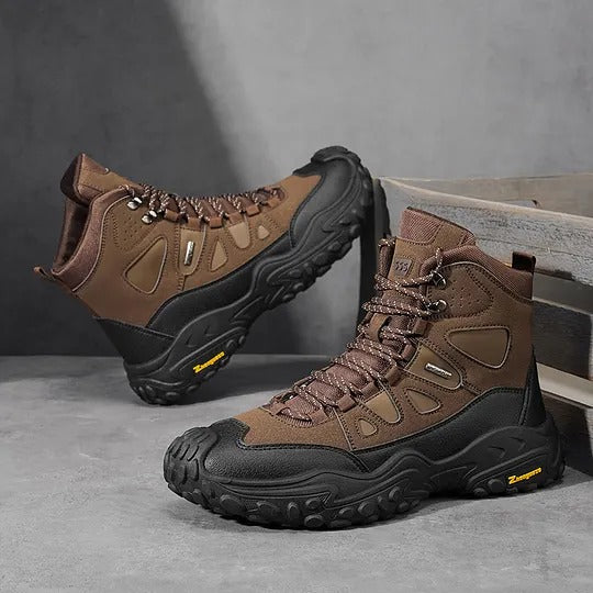 Men's High-Top Hiking Boots with Lace-Up Front
