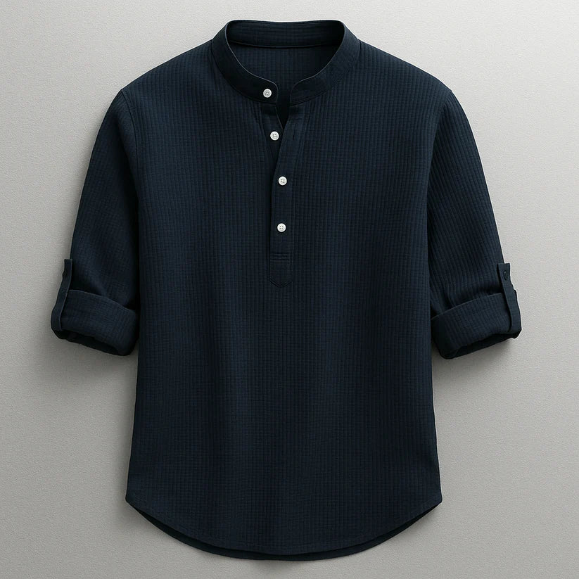 Men's Textured Henley Shirt