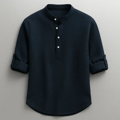 Men's Textured Henley Shirt
