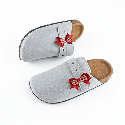 Women’s Bow Detail Wide Toe Mules