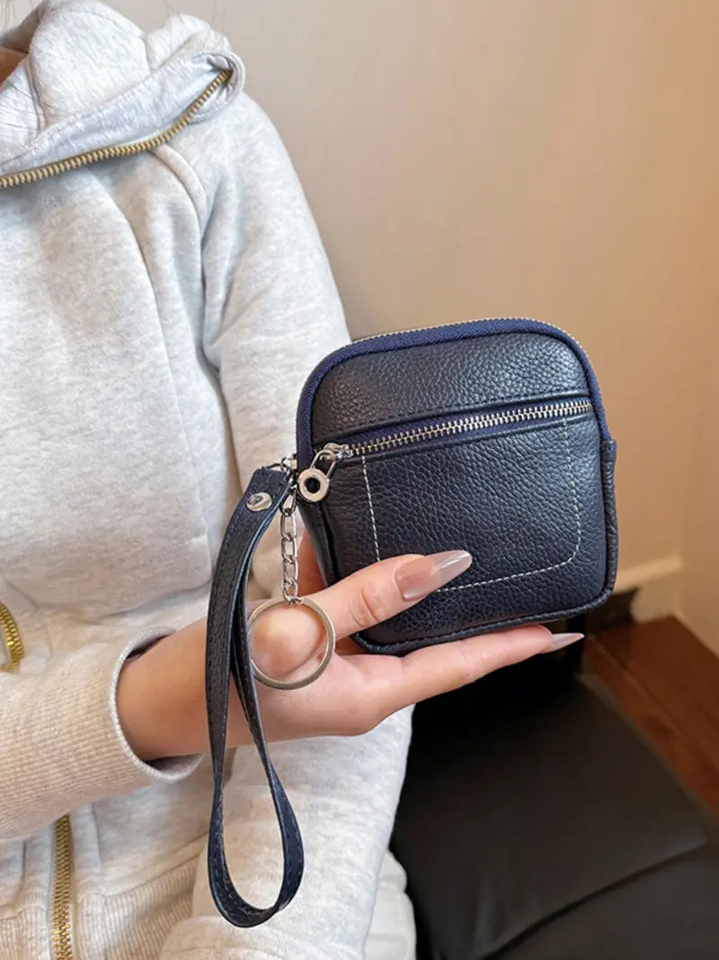 Mini Zip Coin Purse with Wrist Strap