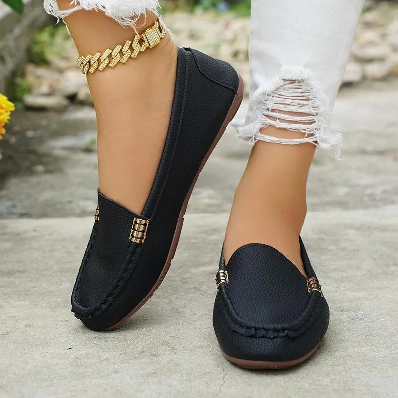 Women’s Casual Metallic Accent Comfort Loafer Flats