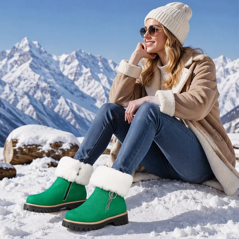 Women's Faux Fur Cuff Ankle Boots
