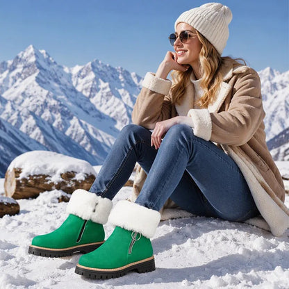 Women's Faux Fur Cuff Ankle Boots