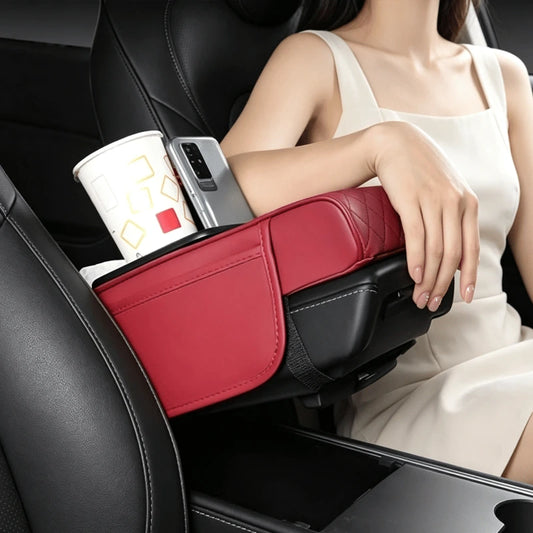 Car Armrest Console Cover with Cup Holder Tray