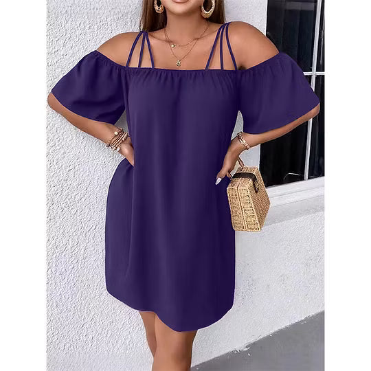 Women's Cold Shoulder Strappy Dress