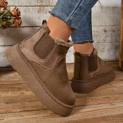Women's Fuzzy-Collar Ankle Boots