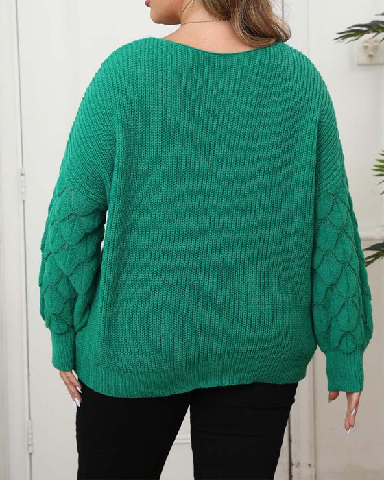 Women's V-Neck Textured Sweater