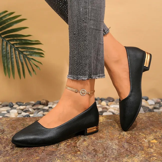 Women's Pointed-Toe Flats with Bow Detail