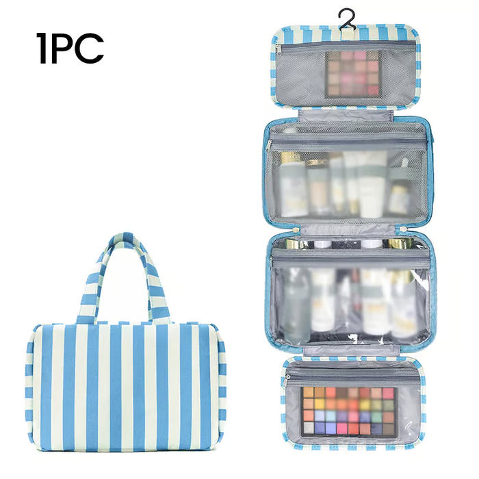 Striped Hanging Toiletry Travel Organizer Bag