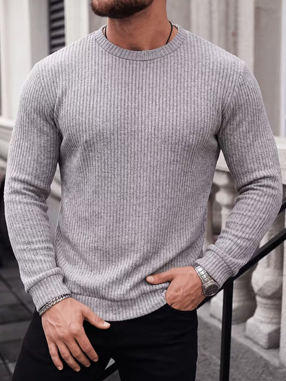 Men's Ribbed Crew Neck Sweater