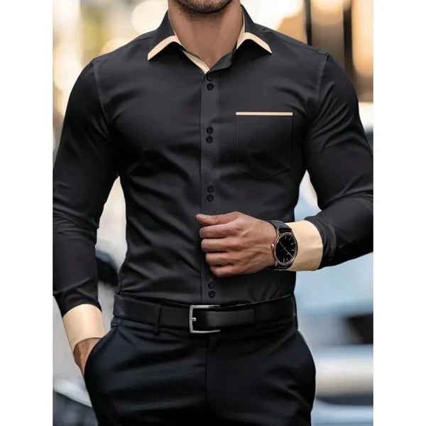 Men’s Contrast-Detail Button Shirt