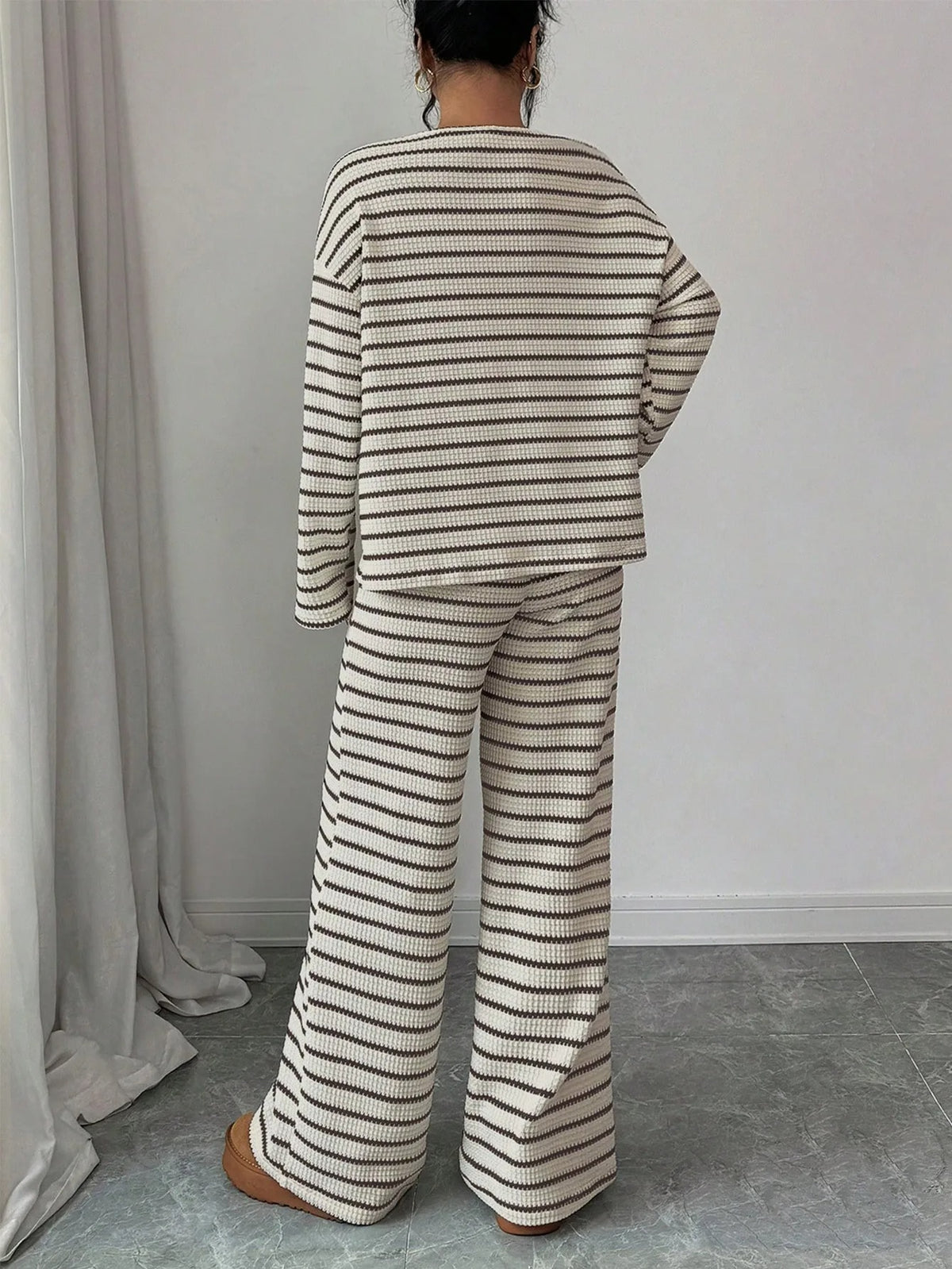 Women's Striped Two-Piece Lounge Set