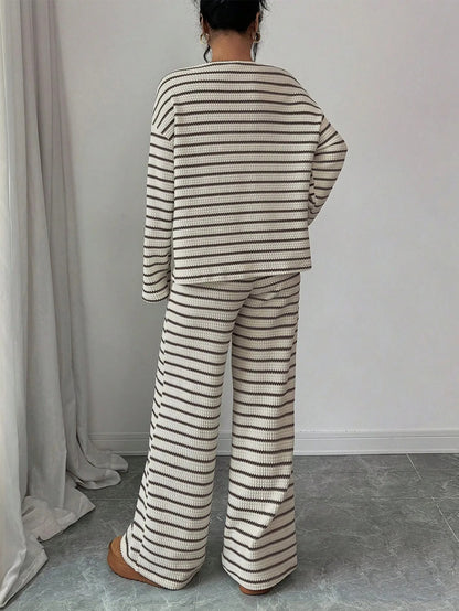 Women's Striped Two-Piece Lounge Set