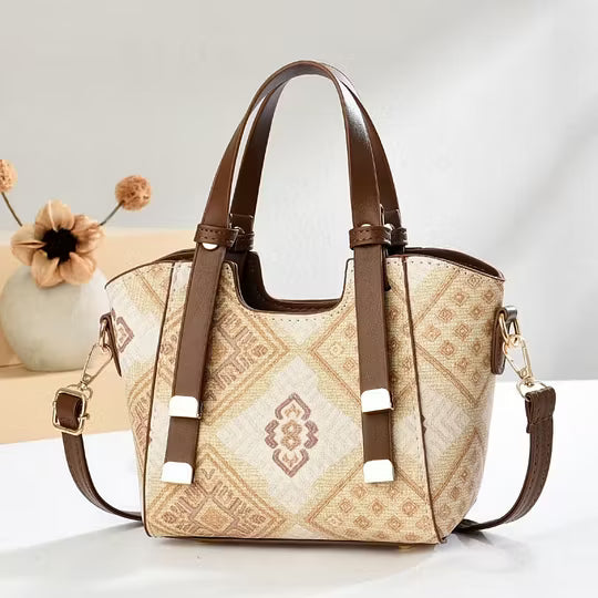Women's Patterned Tote Bag with Shoulder Strap