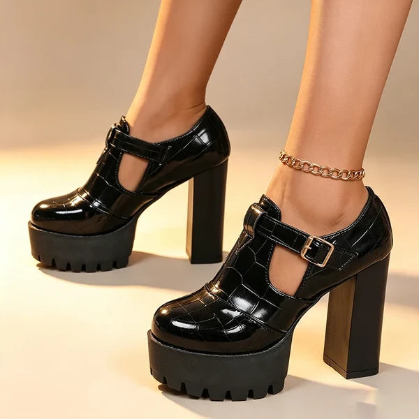 Women’s T-Strap Platform Block Heels