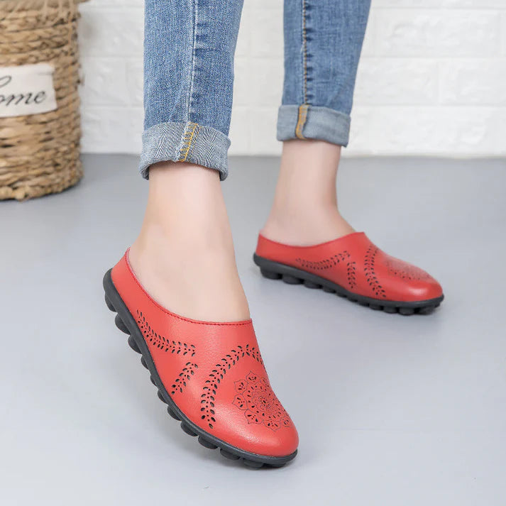 Women’s Floral Cutout Slip-On Mule Flats