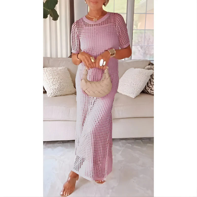Women’s Elegant Cut-Out Knit Maxi Dress