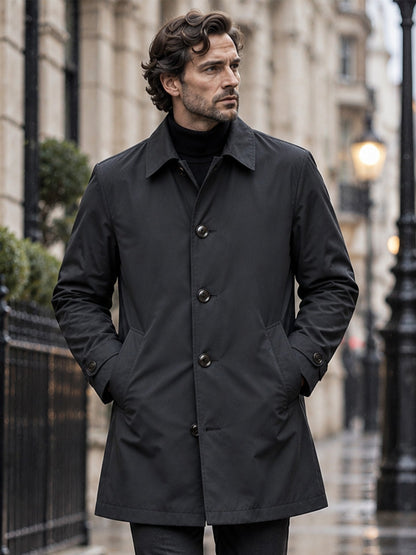 Men's Button-Front Collared Coat