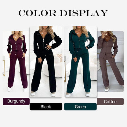 Women's Zip-Front Top and Pants Set