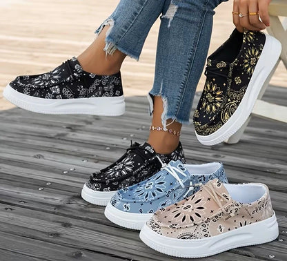 Women's Printed Platform Mule Sneakers
