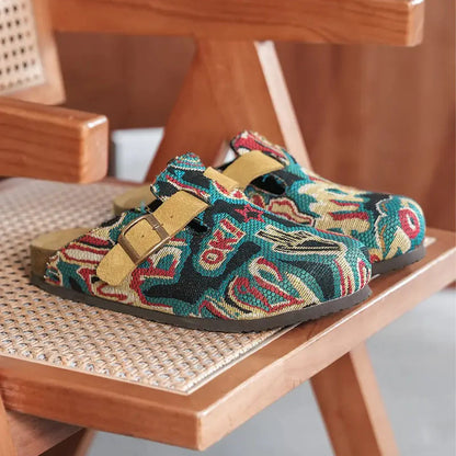 Women's Jacquard Patterned Slip-On Clogs
