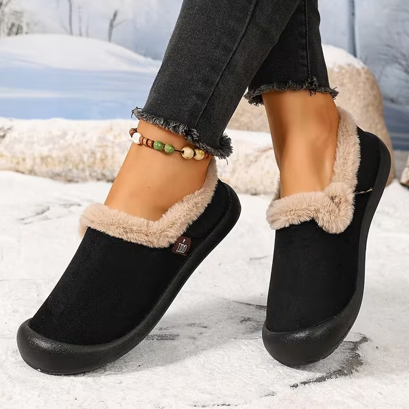 Women's Fuzzy Trim Slip-On Shoes