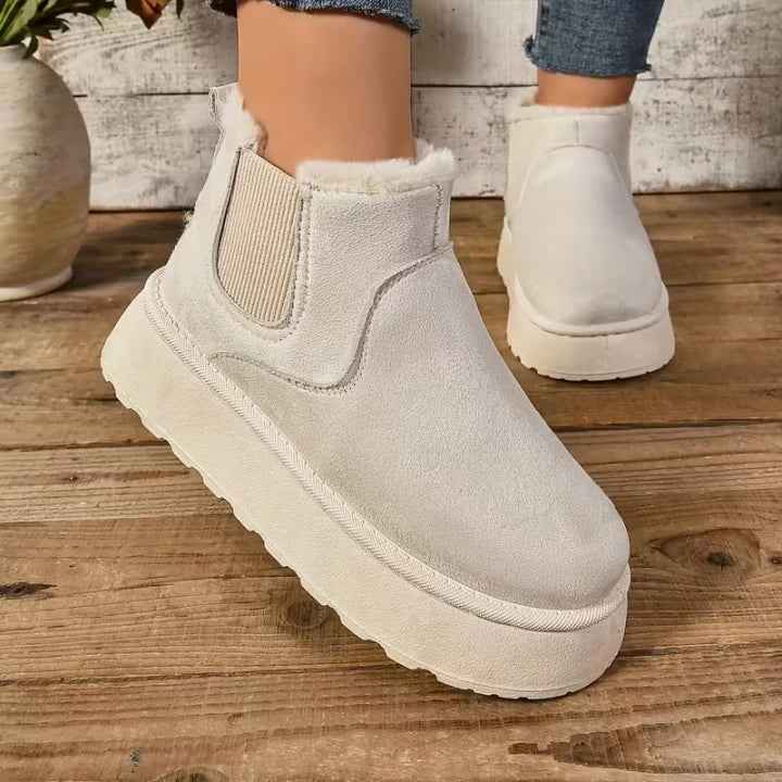 Women's Fuzzy-Collar Ankle Boots