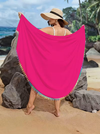 Women's One-Shoulder Tassel Beach Cover-Up
