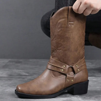Men's Embossed Tall Boots