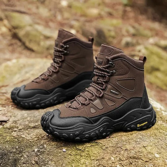 Men's High-Top Hiking Boots with Lace-Up Front