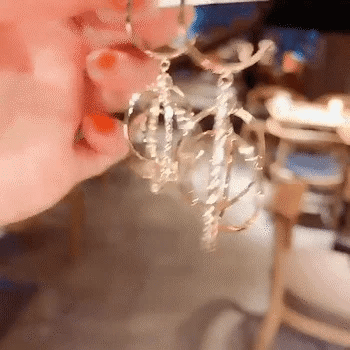 Women's Floral Crystal Drop Earrings