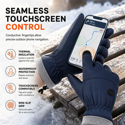 Touchscreen Gloves with Fleece-Lined Cuffs
