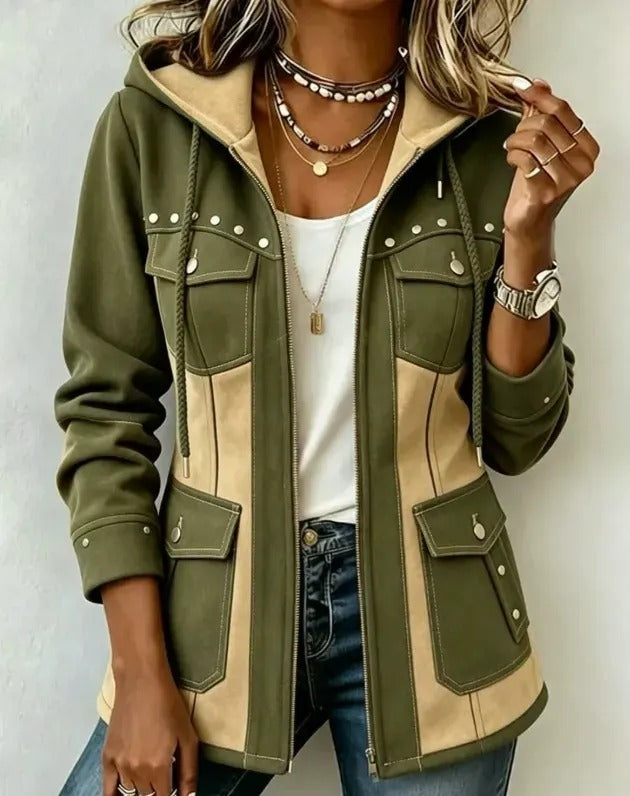 Women's Hooded Patchwork Jacket