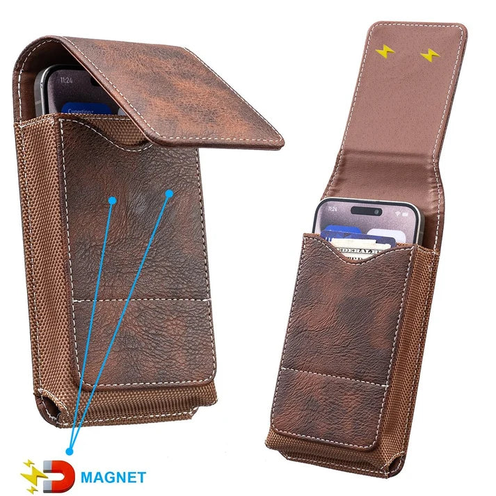 Men's Belt Clip Cell Phone Holster Pouch with Card Pocket
