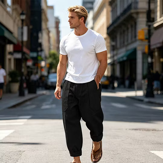 Men's Relaxed Drawstring Casual Pants