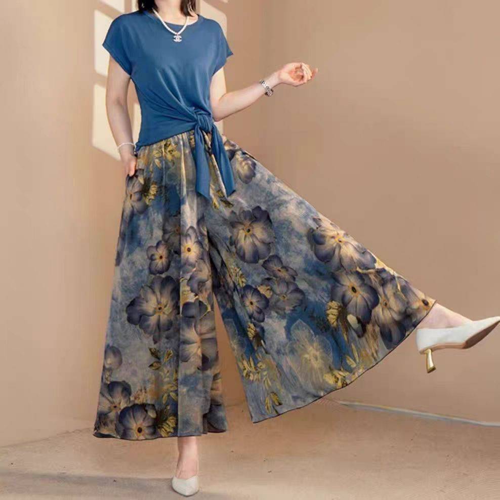 Women's Floral Wide-Leg Pants