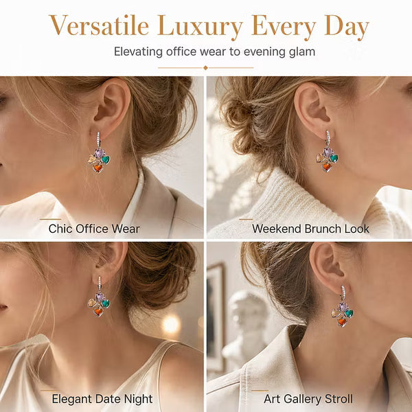 Women’s Heart Charm Drop Earrings