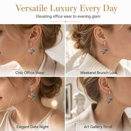 Women’s Heart Charm Drop Earrings