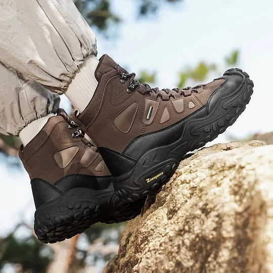 Men's High-Top Hiking Boots with Lace-Up Front