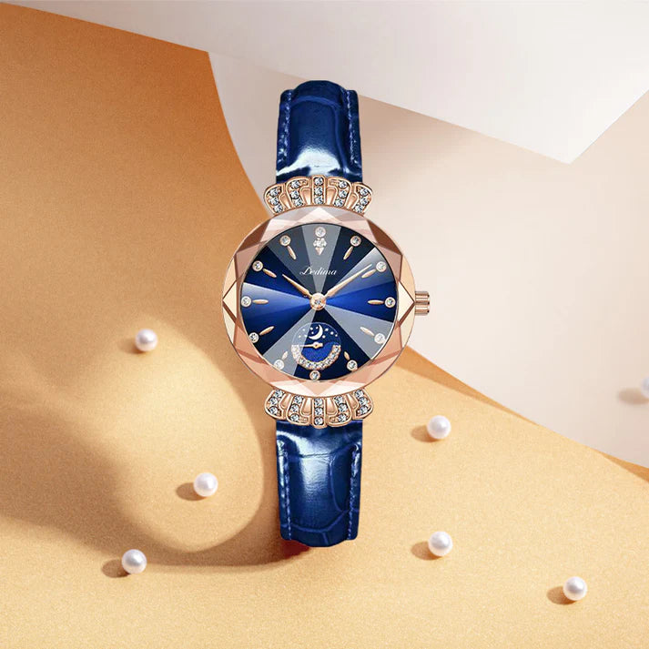 Women's Crystal Accent Star & Moon Dial Watch